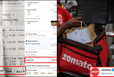 Zomato Responds After Customer Highlights Differences Between App’s Online & Offline Bills