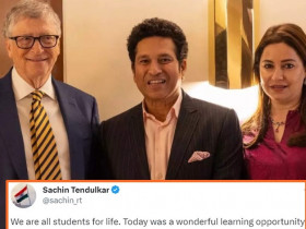 Sachin Tendulkar meets Bill Gates and thanks him by posting a special tweet