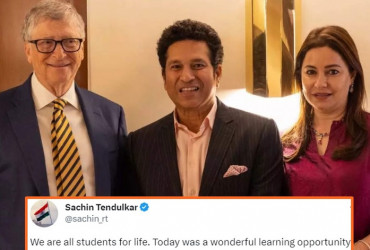 Sachin Tendulkar meets Bill Gates and thanks him by posting a special tweet