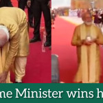 PM Modi touches feet of specially able woman, video goes viral