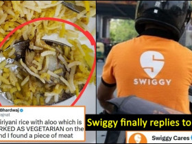 Swiggy sends Meat to Brahmin Lady in Veg food, she erupts after opening the box
