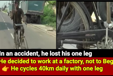 Meet Naresh from Uttar Pradesh, he lost his right leg but cycles daily to his factory