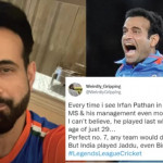 Hater posts a hate comment on MS Dhoni, Irfan Pathan gives a classy response
