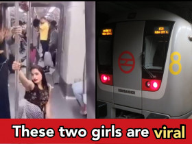 Girls do Pole dance on the Delhi metro train, "Mai To Beghar Hoon" song plays in the background