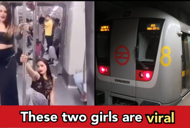Girls do Pole dance on the Delhi metro train, "Mai To Beghar Hoon" song plays in the background