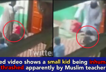 Muslim teacher thrashes a small kid like police beating criminal- video goes viral