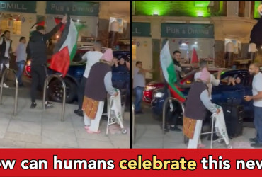Muslims in London celebrate as Hamas terrorists kill, rape and paraded naked woman in Israel