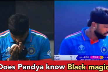 Picture goes viral, users claim Pandya spells magic before bowling Pakistan.
