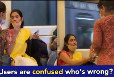 Delhi Metro: Two women fighting like cats over a single seat, who is right?