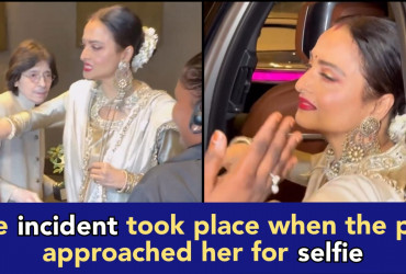 Veteran actress Rekha slaps a fan after he takes Selfie with her