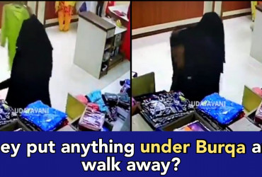 Beware: Burqa clad woman steals clothes and walks away from shop