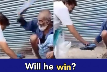 MP: Congress MLA candidate being hit by Fakir Baba with slippers, video goes viral