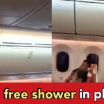 Water leaking in plane, passengers seating inside got wet