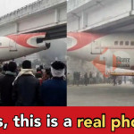 Bihar: crowd gathered on Bihar highway as a massive airplane stuck under bridge