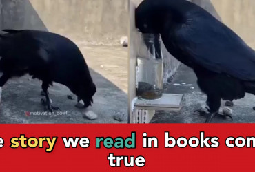 Viral video: Crow seen dropping pebbles in a jar to raise the water level to the top