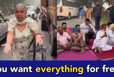 Punjab: woman fed up with farmers protesting and blocking public roads