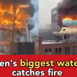Believe it or not, but this is a water park in Sweden and it's caught fire