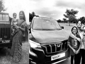 Anand Mahindra's reply to a four-decade-old pic of a girl with Mahindra car