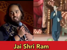Anant Ambani makes SRK say "Jai Shri Ram" on stage