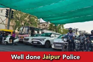 Jaipur traffic police begins a humanitarian initiative, install shades for bikers